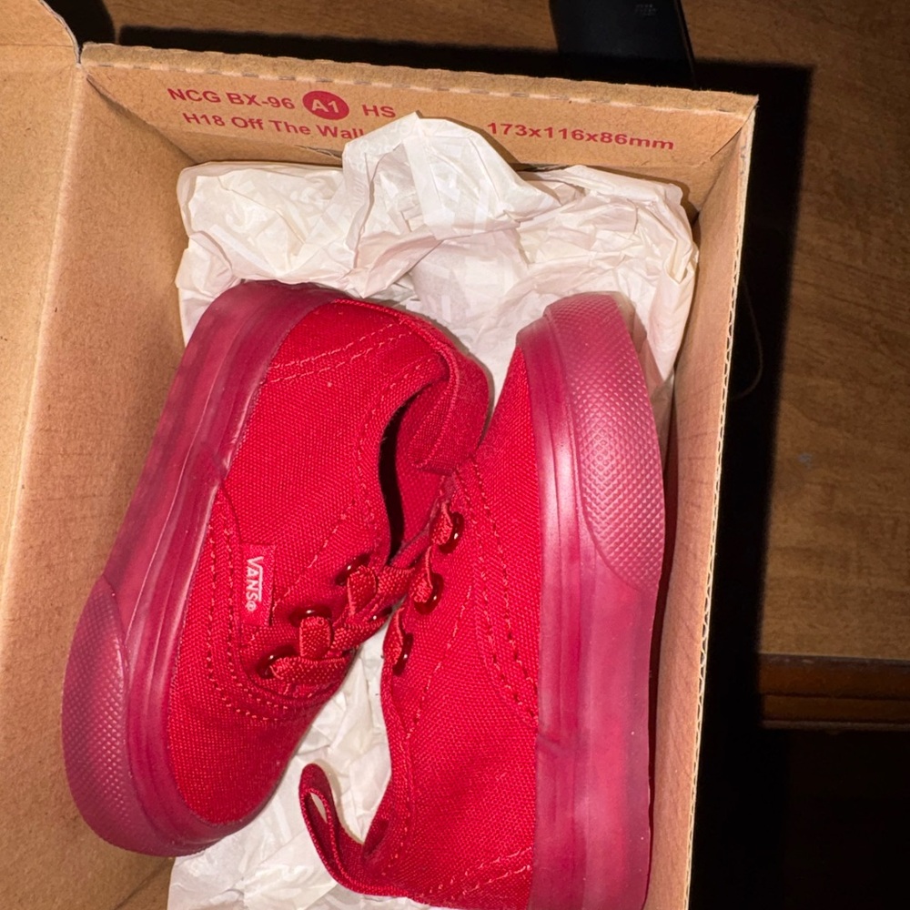 Vans Kids Bright Red Sneakers